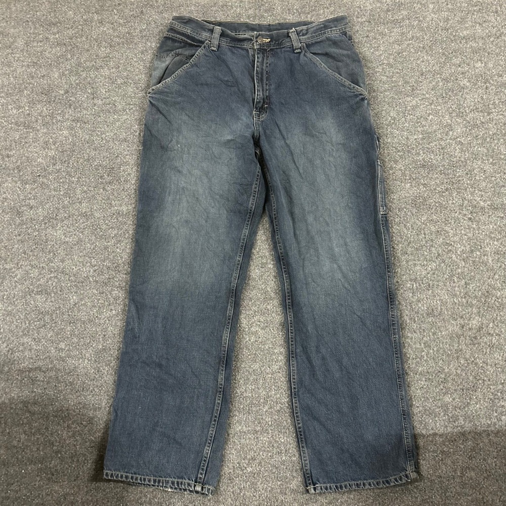 Wrangler Carpenter Jeans Mens Size 36x32 Blue Relaxed Fit Cotton Denim Utility